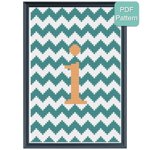 Cross Stitch Pattern - Monogram - Letter I - Initials, Personalized Pattern, Baby Gift, Wedding Present, Modern Embroidery, INSTANT DOWNLOAD