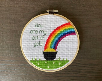 Cross Stitch Pattern - You Are My Pot of Gold, St Patrick's Day, Funny Gift, DIY Craft, Unique, Modern Embroidery, INSTANT DOWNLOAD