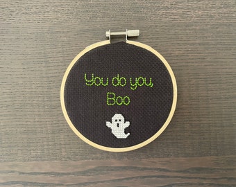 Cross Stitch Pattern - You Do You Boo, Funny Gift, Halloween, Ghost, Autumn Decor, DIY Craft, Unique, Modern Embroidery, INSTANT DOWNLOAD
