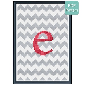 Cross Stitch Pattern - Monogram - Letter E - Initials, Personalized Pattern, Baby Gift, Wedding Present, Modern Embroidery, INSTANT DOWNLOAD