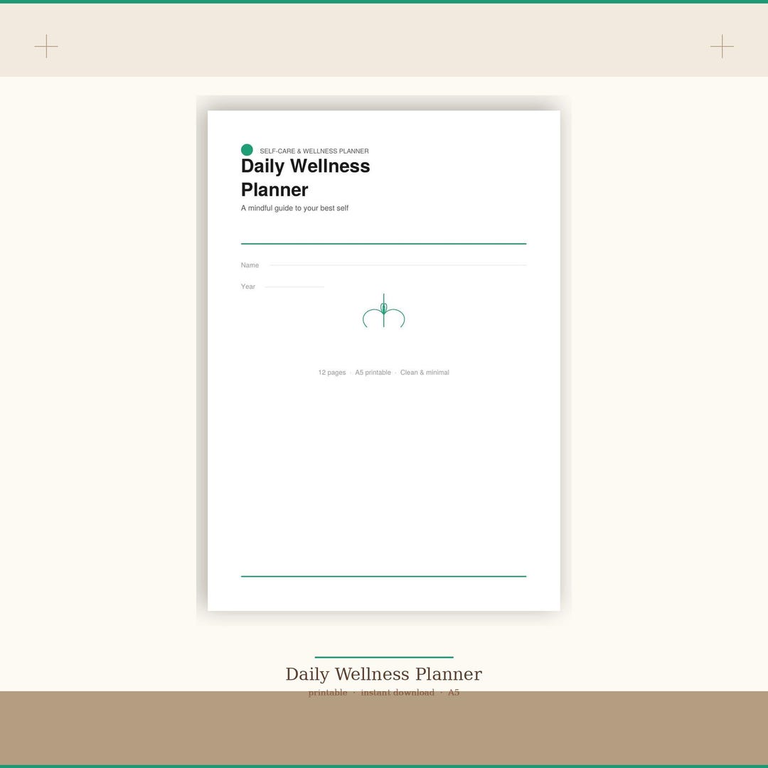 Daily Self Care Planner Printable | Wellness Journal PDF | A5 Minimal ...