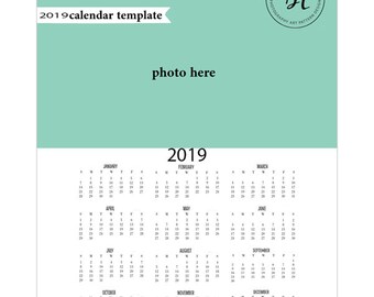 2019, 16x20, calendar, calendar template, photography, art, digital file