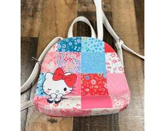 Loungefly Hello Kitty Patchwork Floral Mini Backpack Pink Blue Sanrio Bag