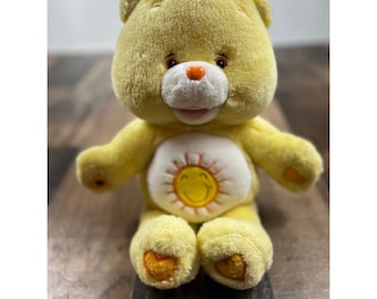 Care Bears Funshine Bear Plush Yellow Smiling Sun Stuffed Animal Toy