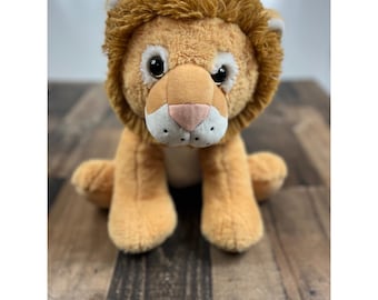 Golden Tan Lion Plush Stuffed Animal Shaggy Brown Mane Jungle Friend