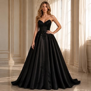 etsy black wedding dress Black Wedding Dress