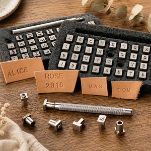 Interchangeable Letter Leather Stamp Set, 26 English Letter+Number Stamps, Leather Stamp Set, Leather Engraving Tool