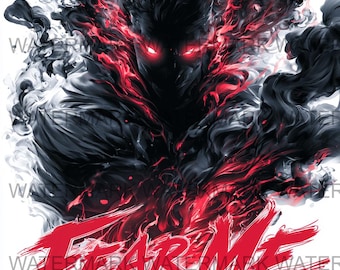 Zestaw 4 Fear Me Dark Demon PNG | Pobieranie cyfrowe | Druk na żądanie