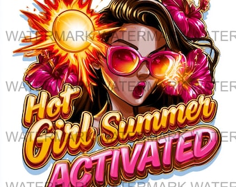 Set van 4 Hot Girl Summer-geactiveerde meme png PNGEgg Digitale download | Afdrukken op aanvraag