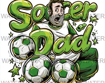 Conjunto de 4 imágenes PNG de "Papá Futbolero" / Descarga digital / Impresión bajo demanda