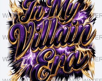 Set van 4 In My Villain Era Meme PNG | Digitale download | Afdrukken op aanvraag
