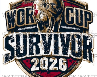 Set van 4 World Cup Survivor 2026 Meme, png PNGEgg Digitale download | Afdrukken op aanvraag