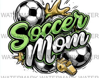 Conjunto de 4 imágenes PNG de "Mamá Futbolera" / Descarga digital / Impresión bajo demanda