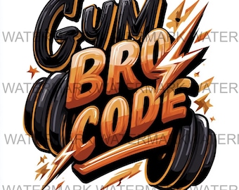 Conjunto de 4 imágenes PNG con el código Gym Bro / Descarga digital / Impresión bajo demanda