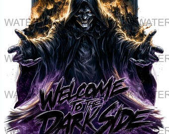 Zestaw 4 obrazów Welcome To The Dark Side PNG | Pobieranie cyfrowe | Druk na żądanie
