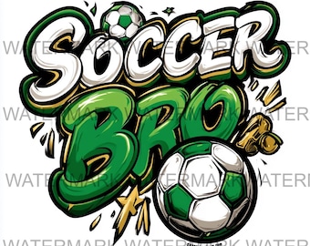 Conjunto de 4 imágenes PNG de "Soccer Bro" / Descarga digital / Impresión bajo demanda