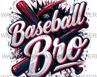 Conjunto de 4 imágenes PNG de "Béisbol Bro" / Descarga digital / Impresión bajo demanda