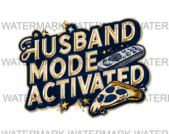 Conjunto de 4 imágenes PNG con el modo "Marido activado" / Descarga digital / Impresión bajo demanda