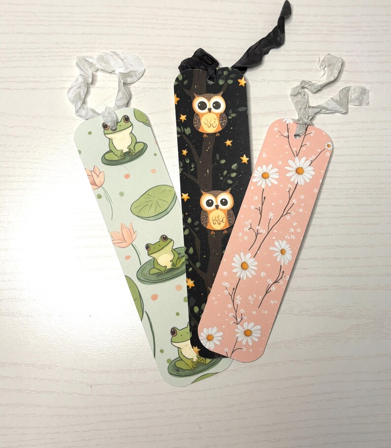 Pick Any 3 Cute Laminated Bookmarks | Animal, Floral and Kawaii ...