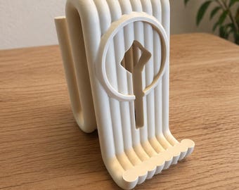 3D Printed Phone Stand | Minimalist Desk Holder, Sculptural Home Decor