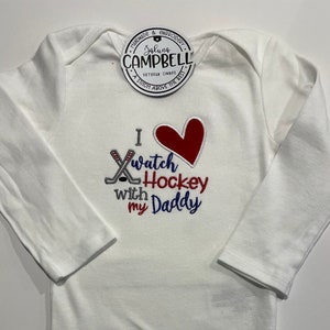 Hockey with daddy bodysuit or top