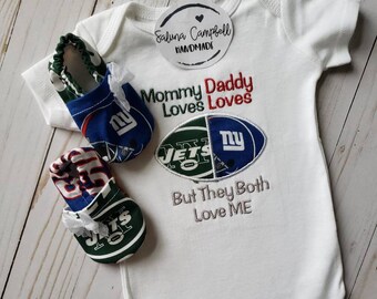 House Divided Bodysuit and Matching Booties with bows attached
