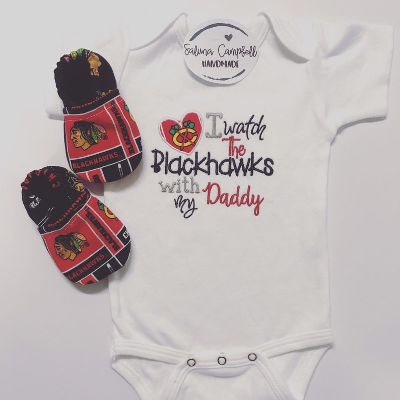 Chicago Blackhawks Inspired bodysuit and matching booties