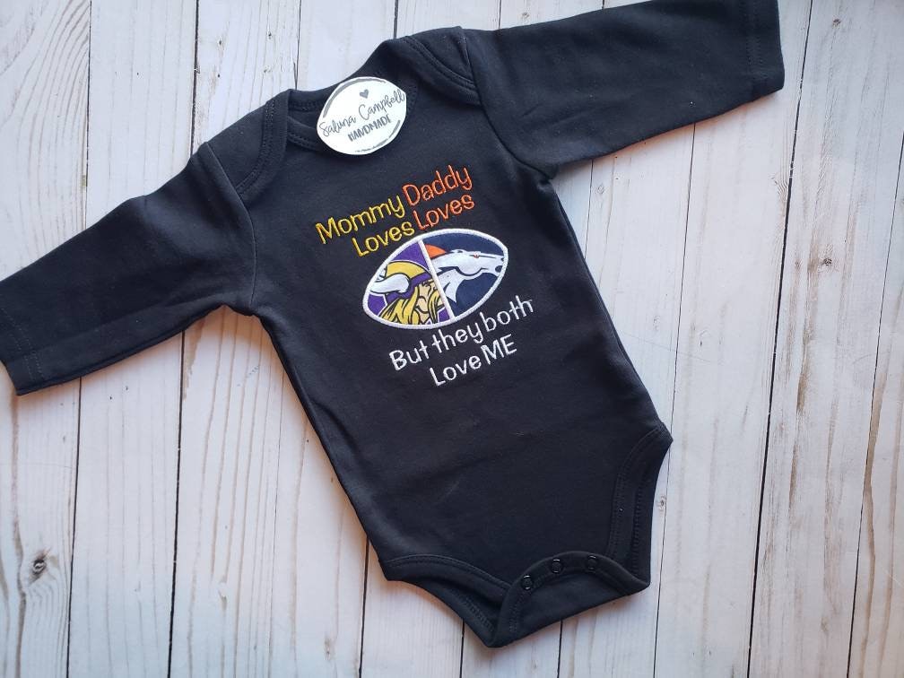Football house divided embroidered baby bodysuit or shirt you pick teams
