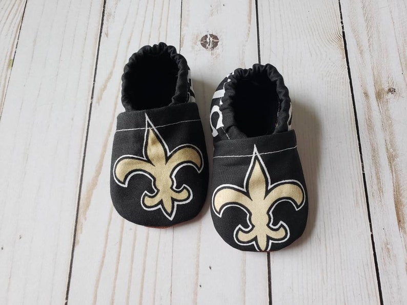 New Orleans Saints Cloth Baby Booties