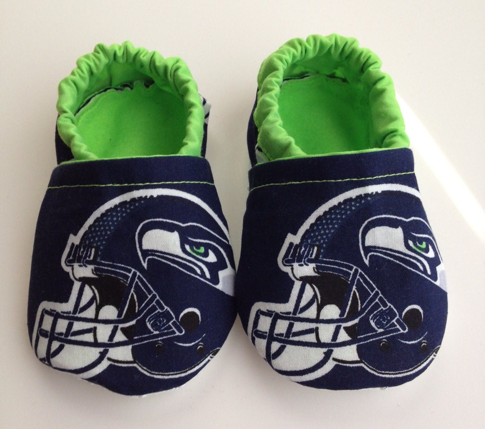 Unique Seattle Seahawks Inspired Cloth Baby Booties | Etsy