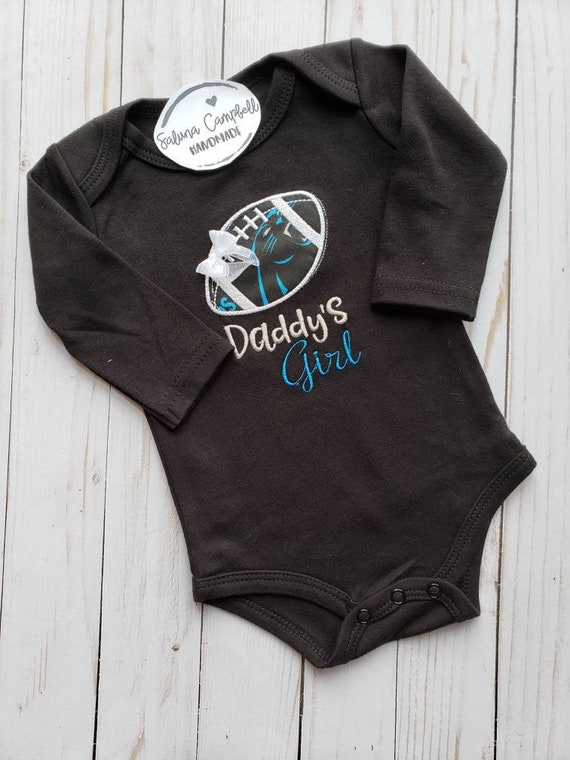 Carolina Panthers Watching With Grandpa Baby Short Sleeve Bodysuit