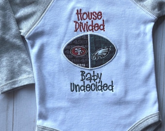 Customized embroidered House Divided Football Shirt or Bodysuit • your choice of colors, fabric, etc