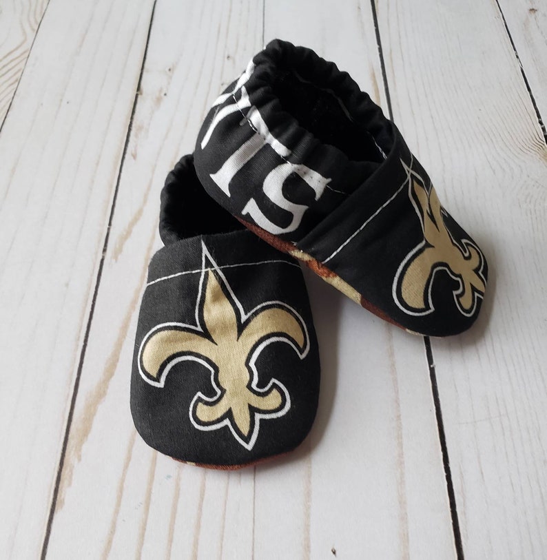 New Orleans Saints Cloth Baby Booties