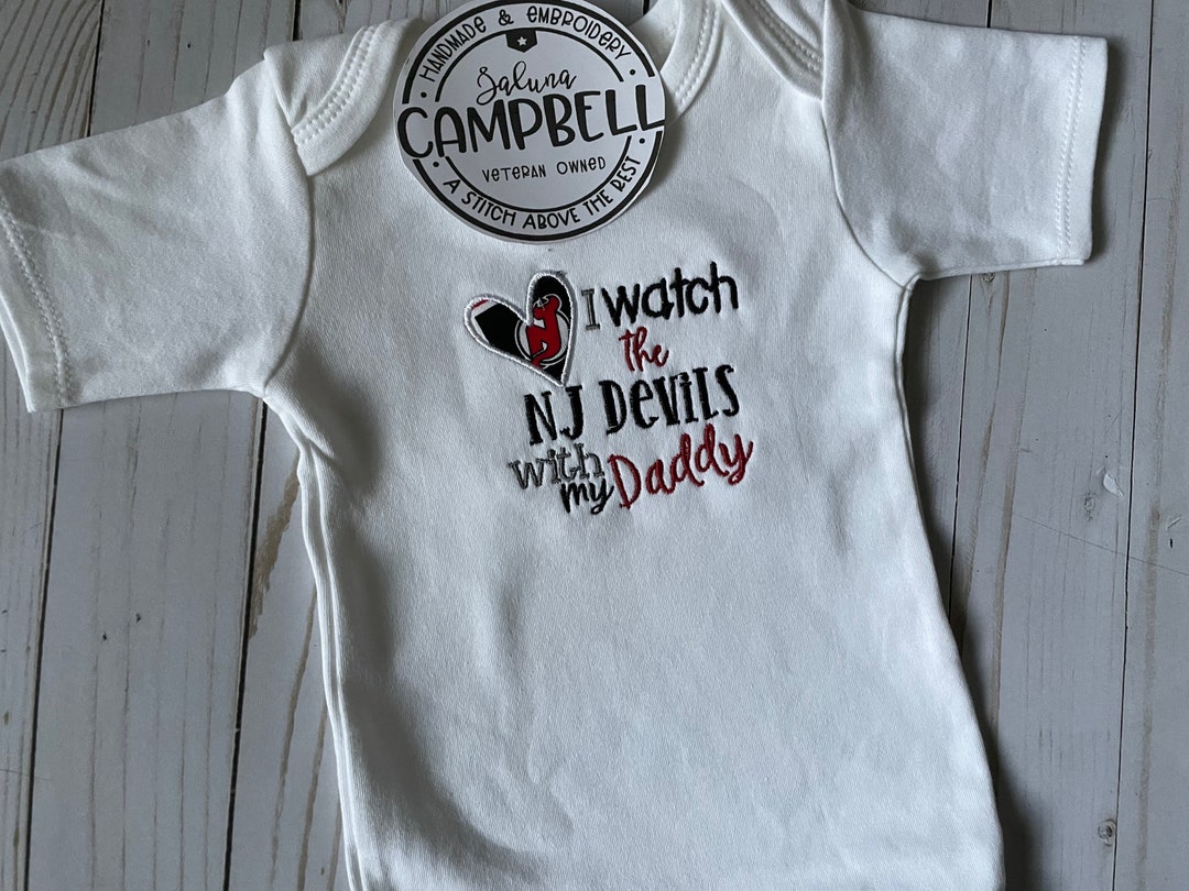 I Watch New Jersey Devils With Daddy Inspired Bodysuit Shirt 