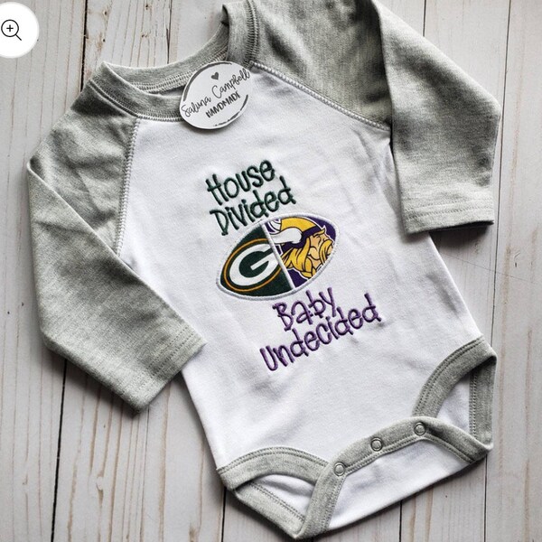 Embroidered House Divided Baby Undecided Football Shirt or Bodysuit • your choice of teams