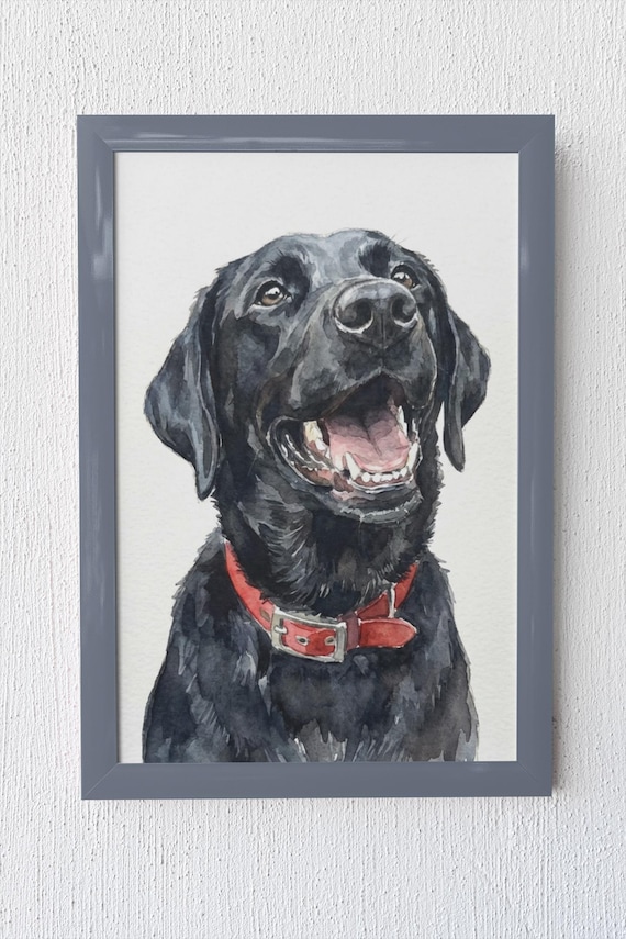 Black Lab Wall Art, Black Lab Dog Print, Labrador Retriever Decor, Gift for Lab Lovers