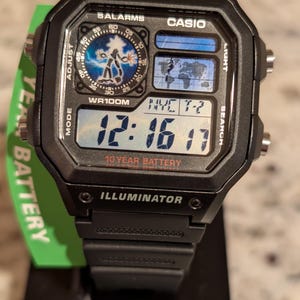 Xurkitree inspired Mod CASIO AE-1200 World time watch | Cartoon| Pokemon Electric filter