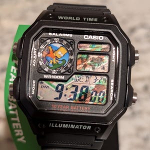 Bart Simpson Inspired Mod Casio 1200 Watch Cartoon Mod | 1200 World time watch | The Simpsons