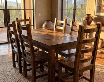 Durango Chair Old Fashion Collection, Reclaimed Wood Dining Chair, Sierra Chihuahua, Mexican Hacienda, Rustic Farmhouse, 5 Colors