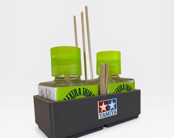 Pro Tamiya Cement Holder, 3D Printed Glue Storage Module with Free Baseplate
