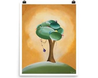 Lámina artística de paisaje colorido / Fantasía / Cometas