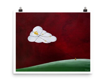 Lámina artística de paisaje colorido / Fantasía / Cometas