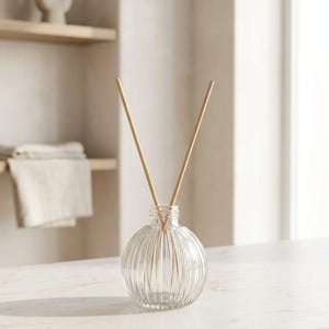 Set de difusor de varillas / Botella de vidrio minimalista, para coche, armario o para perfumar el hogar.