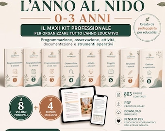 Programmazione Asilo Nido 0-3 anni PDF | Kit annuale educatrici | Attività, osservazione e progetto educativo
