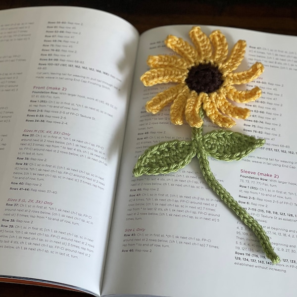 Crochet Sunflower Bookmark/ Motif  ***PATTERN ONLY***