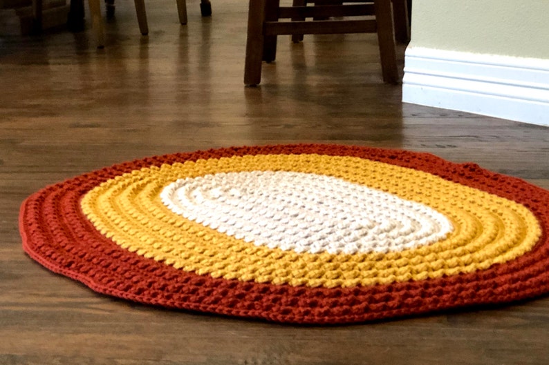 The Cable Stitch Crochet Oval Rug Digital Only image 1