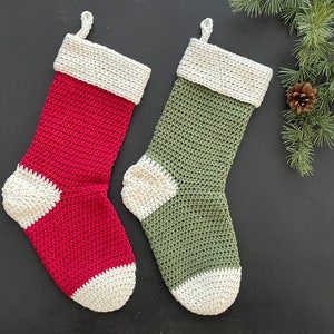 Classic Christmas Stockings EASY CROCHET PATTERN image 1