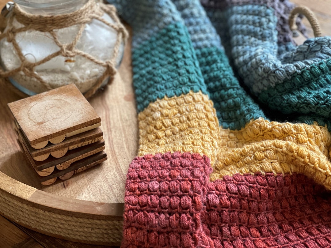 Rainbow Puff Blanket Crochet Pattern pattern Only