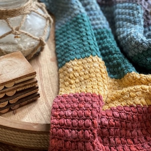 Rainbow Puff Blanket Crochet Pattern ***Pattern Only***