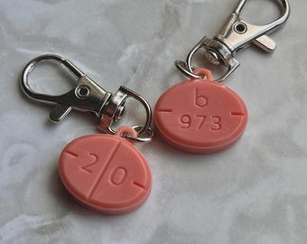Adderall IR 20mg Pill Keychain, Resin ADHD Charm